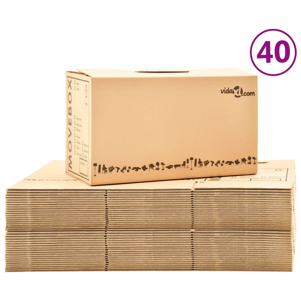 Moving Boxes Carton XXL 40 pcs 60x33x34 cm
